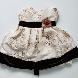 Baby girl fancy princess dress with velvet details